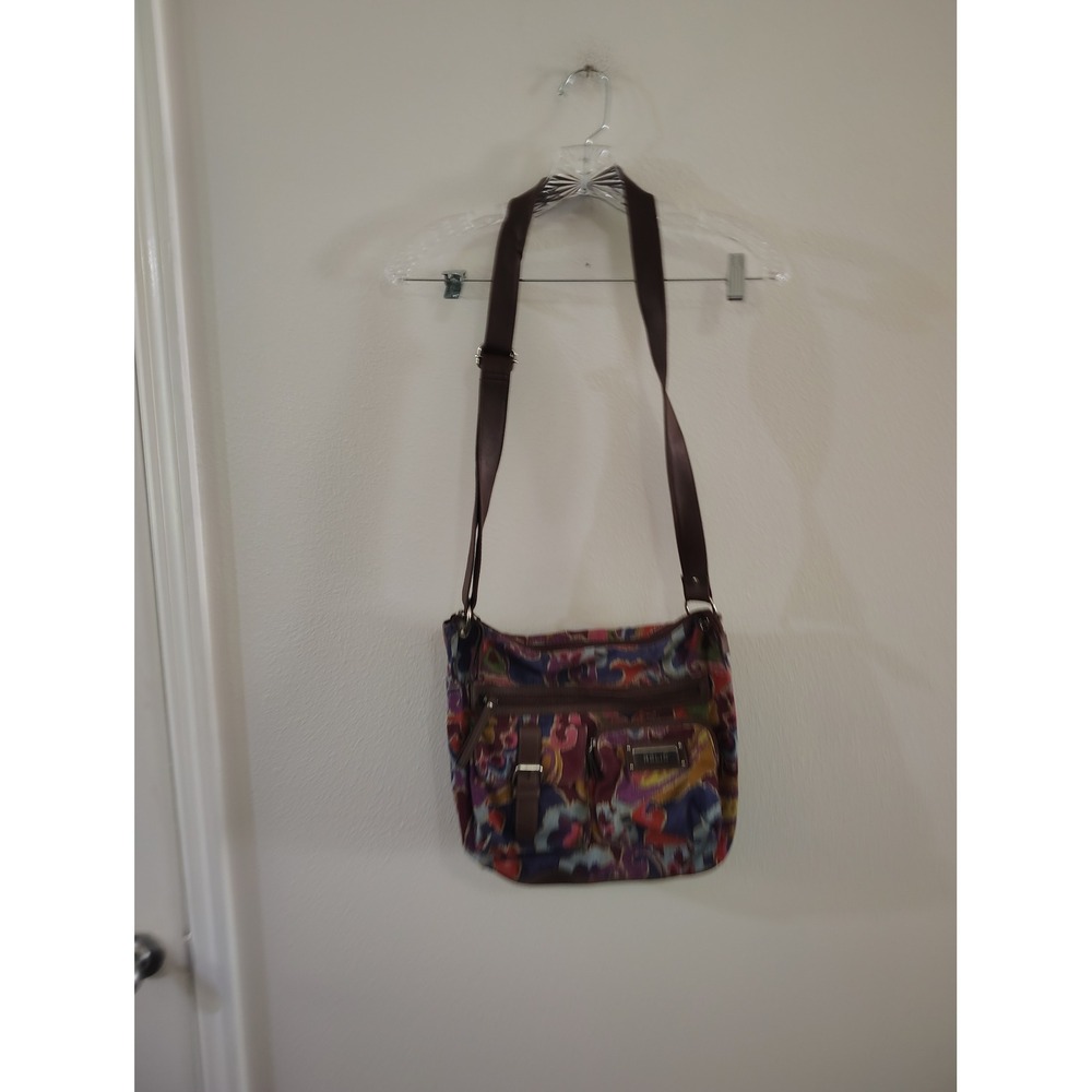 Relic by Fossil‎ Multi Color Paisley Tapestry Crossbody Bag Brown Strap Boho